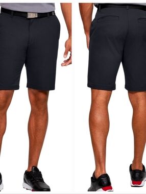 Under Armour UA Match Play Vented Golf Shorts Mens 34 Black Loose Performance